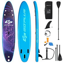 Load image into Gallery viewer, Goplus Inflatable Stand up Paddle Board Surfboard SUP Board with Adjustable Paddle Carry Bag Manual Pump Repair Kit Removable Fin for All Skill Levels, 6" Thick (Purple, 11FT)
