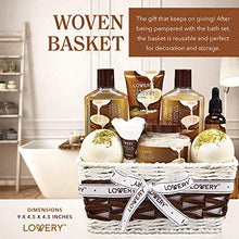 Load image into Gallery viewer, Bath and Body Gift Basket For Women and Men – 9 Piece Set of Vanilla Coconut Home Spa Set, Includes Fragrant Lotions, Extra Large Bath Bombs, Coconut Oil, Luxurious Bath Towel &amp; More
