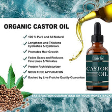 Load image into Gallery viewer, Castor Oil (2oz) + Filled Mascara Tube USDA Certified Organic, 100% Pure, Cold Pressed, Hexane Free by Live Fraiche. Stimulate Growth for Eyelashes, Eyebrows, Hair. Lash Growth Serum. Brow Treatment
