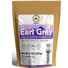 Load image into Gallery viewer, Earl Grey Tea, FLORAL &amp; CITRUSY, Natural Bergamot Flavor Blended with ORGANIC Loose Leaf Tea, 110+ Cups, 8oz, ORGANIC CEYLON, OP Grade Tea, U.S.A Processed &amp; Quality Control
