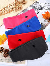 Load image into Gallery viewer, 4 Pieces Ear Warmer Headband Elastic Button Headband Winter Ear Muff Headband (Classic Patterns, Rose Red, Red, Dark Grey, Royal Blue)
