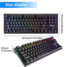 Load image into Gallery viewer, RGB Mechanical Keyboard 87-Key RGB LED Backlit Wireless Bluetooth 3.0 /USB Wired Multi-Media Mechanical Gaming Keyboard for PC/Smartphone/Laptop （Rechargeable Battery） Black Blue Switch

