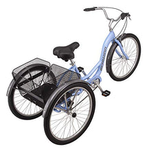 Load image into Gallery viewer, Schwinn Meridian Adult Trike, Three Wheel Cruiser Bike, 7-Speed, 26-Inch Wheels, Cargo Basket, Periwinkle
