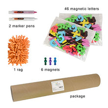 Load image into Gallery viewer, Board2by Magnetic Chalkboard Paper for Wall, 38.9 x 18 Self Adhesive Chalk Board Wallpaper, Blackboard Paper with 46 Magnetic Letters for Kids, Black
