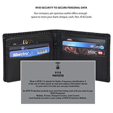 Load image into Gallery viewer, RFID Genuine Leather Bifold Wallet for Men and Women,2 Note pocket,coin pocket,multi card slots &amp; ID window (Black Carbon)
