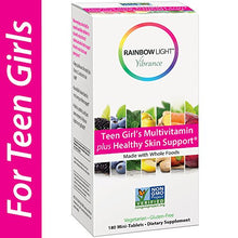 Load image into Gallery viewer, Rainbow Light Vibrance Teen Girl's Multivitamin Plus Healthy Skin Support,Dietary Supplement Made with Whole Foods,180 Count Mini-Tablets
