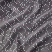 Load image into Gallery viewer, HLC.ME Franklin Moroccan Trellis 100% Complete Full Blackout Thermal Insulated Extra Wide Back Tab Curtain Panel for Sliding Glass Patio Door - Energy Savings &amp; Soundproof (100 x 84 inch Long, Grey)
