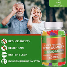 Load image into Gallery viewer, Hemp Gummies 30000MG - 100% Natural Hemp Oil Infused Gummies for Pain, Anxiety, Stress &amp; Inflammation Relief, Calm Mood
