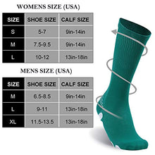 Load image into Gallery viewer, SuMade Mens Lightweight Compression Socks, Womens Workout Breathable Athletic Hospital Graduated 20-30 mmHg Long Fashion Traveling Flight Running Socks for Circulation Pain 1 Pair (Black, L)
