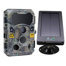 Load image into Gallery viewer, My Animal Command 4k Solar Powered Trail Camera 30MP Ultra HD Native Video Game Time Lapse Cam with Night Vision Motion Activated, IP66 Waterproof Outdoor Deer &amp; Wildlife Hunting Pack Bundle
