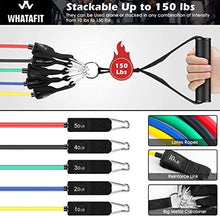 Load image into Gallery viewer, Whatafit Resistance Bands Set (11pcs), Exercise Bands with Door Anchor, Handles, Waterproof Carry Bag, Legs Ankle Straps for Resistance Training, Physical Therapy, Home Workouts
