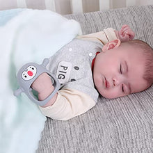 Load image into Gallery viewer, Smily Mia Penguin Buddy Never Drop Silicone Baby Teething Toy for 0-6month Infants, Baby Chew Toys for Sucking Needs, Hand Pacifier for Breast Feeding Babies, Car Seat Toy for New Born, Grey

