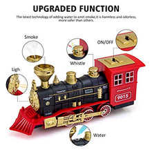 Load image into Gallery viewer, Train Set - 2020 Updated Electric Train Toy for Boys Girls w/ Smokes, Lights &amp; Sound, Railway Kits w/ Steam Locomotive Engine, Cargo Cars &amp; Tracks, for 3 4 5 6 7 8+ Year Old Kids

