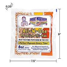 Load image into Gallery viewer, GREAT NORTHERN POPCORN COMPANY - 8 oz Popcorn Packs – Pre-Measured, Movie Theater Style, All-in-One Kernel, Salt, Oil Packets for Popcorn Machines (Pack of 24)
