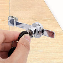 Load image into Gallery viewer, Kitmose Sliding Glass Door Ratchet Lock with Chrome Finish, Keyed Alike, Drawer Display Case Showcase Security Locks 5 Pack with 10 Keys, Fit Thickness 0.15"-0.3"
