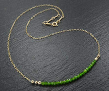 Load image into Gallery viewer, Chrome Diopside &amp; 14k Gold Filled Necklace - Gold Filled Gemstone Necklaces for Women - Made in Alaska
