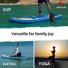 Load image into Gallery viewer, Abahub Inflatable SUP, Wide 10'6" x 34" x 6" iSUP, Blue Standup Paddleboard with Adjustable Carbon Fiber Paddle, Kayak Seat, for Yoga, Paddle Board, Kayaking, Surf, Canoe, Fishing
