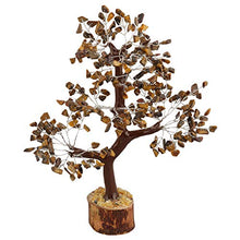 Load image into Gallery viewer, Crocon Tiger Eye Gemstone Money Tree Feng Shui Bonsai for Reiki Healing Chakra Stone Balancing Energy Generator Spiritual Meditation Home Interior Office Decor Size 10-12 Inch
