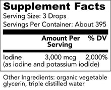 Load image into Gallery viewer, Organic Lugol's Iodine, Iodine and Potassium Iodide 2% Solution 3000 mcg - Liquid Supplement Drops for Thyroid Support for Women &amp; Men, Metabolism Health, Detox Boost - Non-GMO, 395 Servings (2 Oz)
