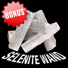 Load image into Gallery viewer, SUPERIOR Amethyst Cluster - 1/2 to 1 lb - Uruguayan Amethyst Crystals. Includes a Bonus 3 inch Selenite Wand in a Velvet Bag.
