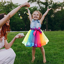Load image into Gallery viewer, Simplicity Rainbow Tutu for Girls Princess Tutu Layered Tulle Dress up Toddler Tutu Skirt Unicorn Tutu with Headband Hair Bow
