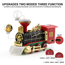 Load image into Gallery viewer, Hot Bee Christmas Toy Train Set, Electric Steam Train Toy w/ Smoke, Lights &amp; Sounds Railway Tracks Kits for Under The Tree Gifts for 3 4 5 6 7 8+ Year Old Boys &amp; Kids
