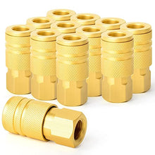 Load image into Gallery viewer, GASHER 1/4-Inch Brass Industrial Coupler,1/4 Inch NPT Threads Size, Quick Connect Air Coupler &amp; Air Plug
