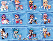 Load image into Gallery viewer, HOME4 LOL Toys Hanging Over The Door Storage Organizer Carrying Travel, 40 Clear View Pockets, Roll Up, for Small Dolls, Cars, Jewelry, Hair Accessories, Arts &amp; Crafts, Bead, Sewing and More (Blue)
