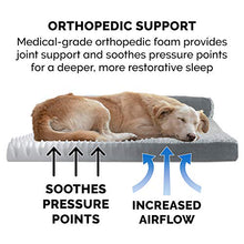 Load image into Gallery viewer, Furhaven Pet Dog Bed - Deluxe Orthopedic Two-Tone Plush and Suede L Shaped Chaise Lounge Living Room Corner Couch Pet Bed with Removable Cover for Dogs and Cats, Stone Gray, Jumbo
