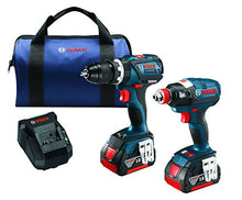 Load image into Gallery viewer, Bosch CLPK251-181 18V 2 Tool Combo Kit with 1/4" and 1/2" Socket Ready Impact Driver and 1/2" Hammer Drill/Driver, Blue
