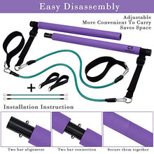 Load image into Gallery viewer, CB Fitness Pilates Stick Bar with Resistance Bands - Set of 3 Exercise Flex Bands &amp; Fit Bar Attachment - Home Gym Equipment for Men &amp; Women - Portable Workout Kit for Body Toning, Yoga &amp; Core Training
