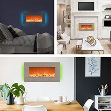 Load image into Gallery viewer, Home lectric 13 (Brushed Silver) Electric Fireplace-Wall Mounted with 13 Backlight Colors, Adjustable Heat and Remote Control-31 inch by Northwest, 31"
