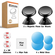 Load image into Gallery viewer, Magnetic Phone Car Mount, eSamcore Powerful Magnets Car Mount Holder for Dashboard with Strong Adhesive, Fits All iPhone Samsung Galaxy Smartphone [2 Pack]
