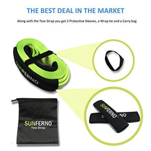 Load image into Gallery viewer, Sunferno Recovery Tow Strap 35000lb - Recover Your Vehicle Stuck in Mud/Snow - Heavy Duty 3" x 20' Winch Snatch Strap - Protective Loops, Water-Resistant - Off Road Truck Accessory - Bonus Storage Bag
