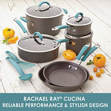 Load image into Gallery viewer, Rachael Ray Cucina Hard Anodized Nonstick Sauce Pan/Saucepan with Lid, 3 Quart, Blue
