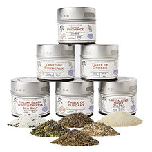 Load image into Gallery viewer, Luxury Gourmet Seasonings, Spices &amp; Italian Black Truffle Sea Salt Collection - Non GMO - 6 Magnetic Tins - All Natural - Sustainably Sourced - Artisanal Spice Blends - Crafted in Small Batches
