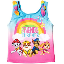 Load image into Gallery viewer, Paw Patrol Marshall Rubble Chase Big Girls 5 Piece Swimsuit Set: One-Piece Swimsuit Swim Rash Guard Tankini Top Bottom Skort Rainbow 8
