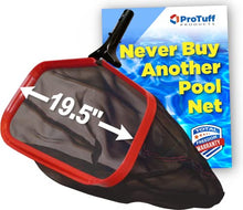 Load image into Gallery viewer, Pool Net Skimmer Fine Mesh - ProTuff Unlimited Free Replacements - 3X Faster Pro Grade Pool Nets for Cleaning Heavy Duty Leaf, Small &amp; Large Debris Messes

