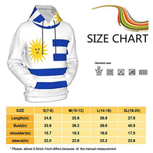 Load image into Gallery viewer, Uruguay Flag Print Hoodies Kids 3D Print Sweatshirts Long Sleeve Pullover Hoodies with Pocket for Teen Boys and Girls Black
