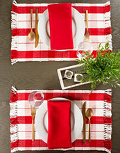 Load image into Gallery viewer, DII Christmas Basics Cotton Holiday Tabletop Collection, Placemat Set, 13x19, Red Tinsel, 6 Piece
