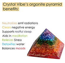 Load image into Gallery viewer, Crystal Vibe Energy Generator Orgone Pyramid for EMF Protection Healing Meditation Reiki Seven Chakra Balancing Natural Orgonite Stone Rainbow Large Size 75-80 mm
