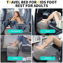 Load image into Gallery viewer, Inflatable Travel Foot Rest Pillow,Toddler &amp; Kids Airplane Bed,Airplane Foot Rest for Kids and Adults,Adjustable Height Foot Pillow, Inflatable Foot Rest for Airplane Travel, Car,Train,Office (Grey)
