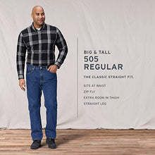 Load image into Gallery viewer, Levi's Men's Big &amp; Tall 505 Regular Fit Jeans, Dark Stonewash, 44W x 30L
