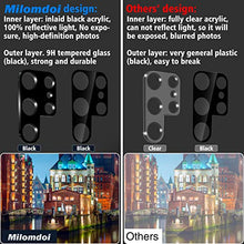 Load image into Gallery viewer, Milomdoi [4 Pack] for Samsung Galaxy S22 Ultra 5G Camera Lens Protector Cover, 9H Tempered Glass Camera Screen Protector, Case Friendly, Not Affect Flash, Perfect Night Shot Mode Design, Black
