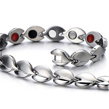 Load image into Gallery viewer, COOLSTEELANDBEYOND Special Design Leaf Link Silver Color Bracelet Free Link Removal Kit
