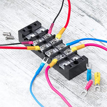 Load image into Gallery viewer, Wirefy 130 PCS Heat Shrink Fork Connectors #10 - Marine Grade Fork Terminals - Spade Fork Wire Connectors - Blue 16-14 Gauge
