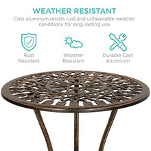 Load image into Gallery viewer, Best Choice Products 3-Piece Outdoor Rust-Resistant Cast Aluminum Patio Bistro Set w/Tulip Design, Copper
