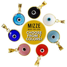 Load image into Gallery viewer, MIZZE Made for Luck Transparent Light Blue Gold Plated 925 Sterling Silver 10 MM Round Glass Turkish DIY Evil Eye Charm Pendant
