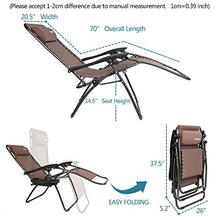 Load image into Gallery viewer, Bonnlo Infinity Zero Gravity Chair, Outdoor Lounge Patio Chairs with Pillow and Utility Tray Adjustable Folding Recliner for Deck,Patio,Beach,Yard Pack 2(Brown)
