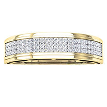 Load image into Gallery viewer, Dazzlingrock Collection 0.25 Carat (ctw) Round White Diamond Men's Hip Hop Anniversary Wedding Band 1/4 CT, 10K Yellow Gold, Size 10

